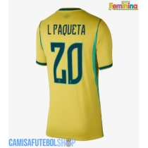 Camisa de time de futebol Brasil Lucas Paqueta #20 Replicas 1º Equipamento Feminina Mundo 2026 Manga Curta